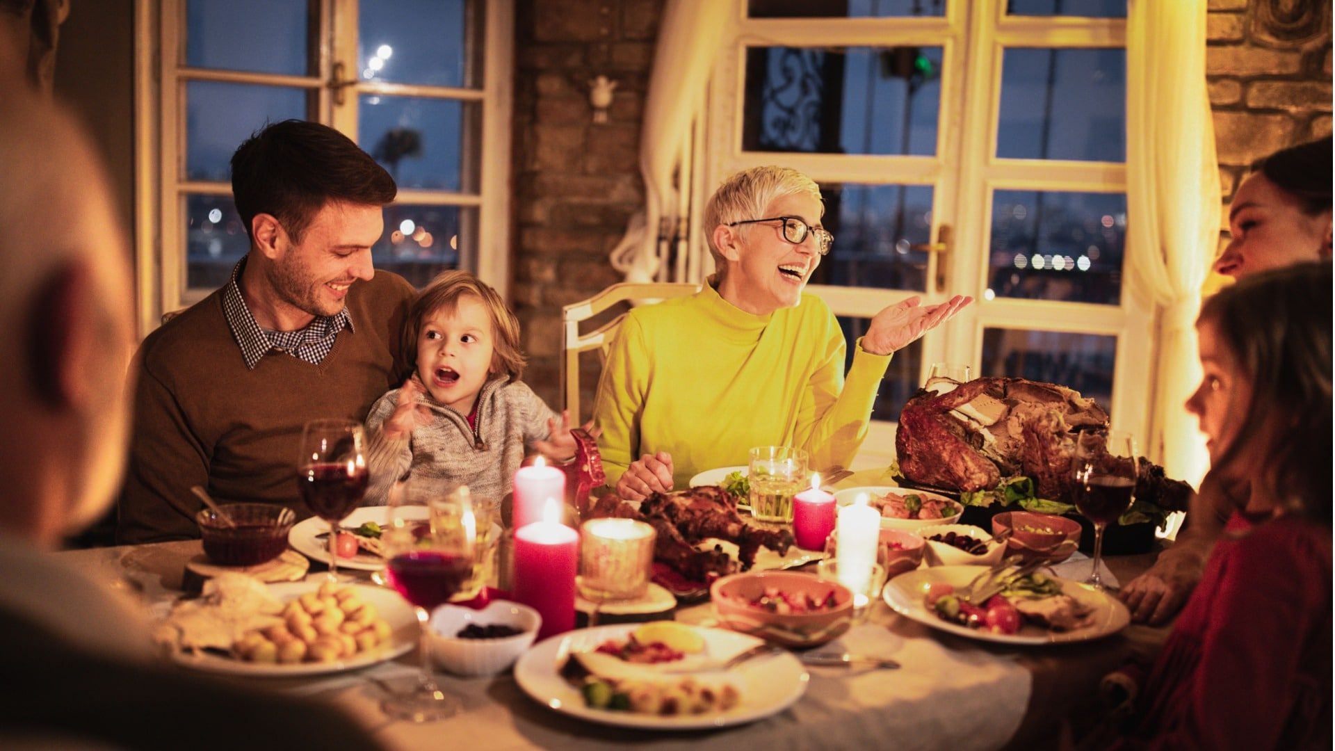 cena típica de Navidad en Estados Unidos